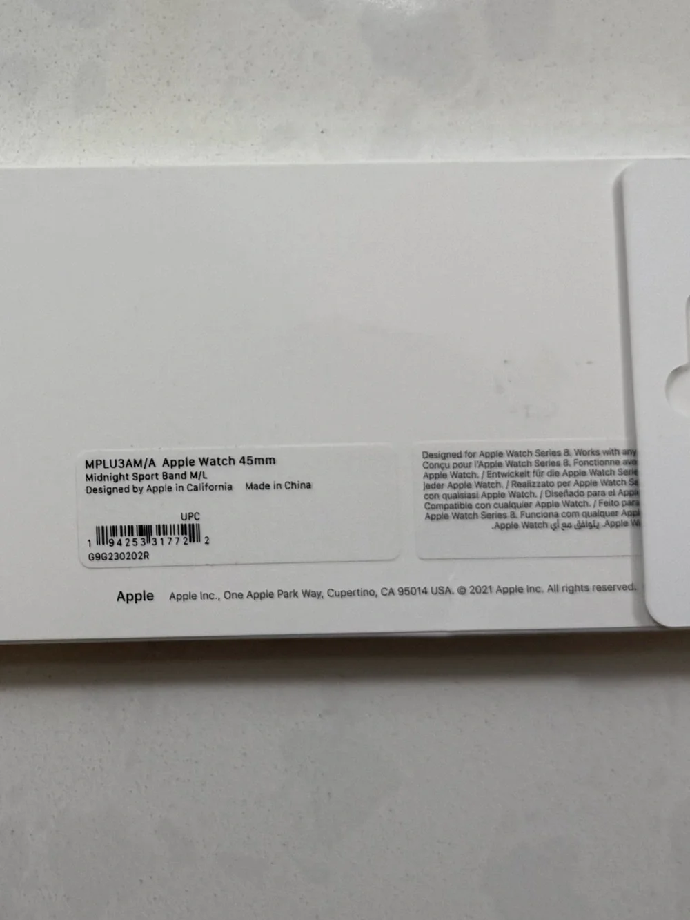 Apple Watch Midnight Sport Band 45 mm M/L